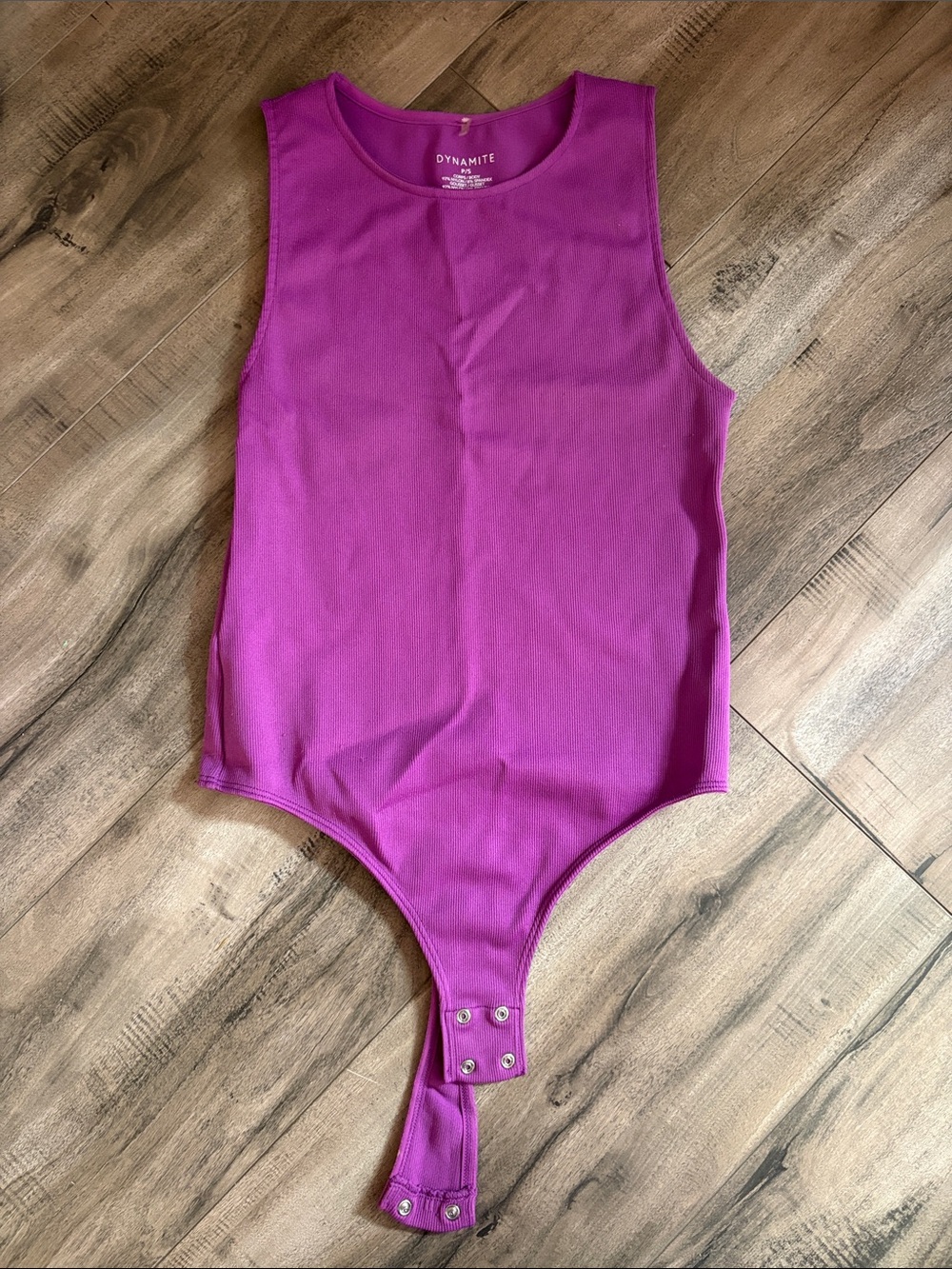 Dynamite Fuchsia Sleeveless Ribbed Bodysuit